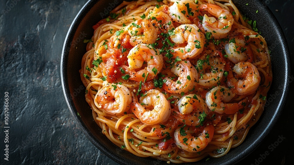Delicious Spaghetti with Shrimp and Tomato Sauce Delicious Spaghetti with Shrimp and Tomato Sauce