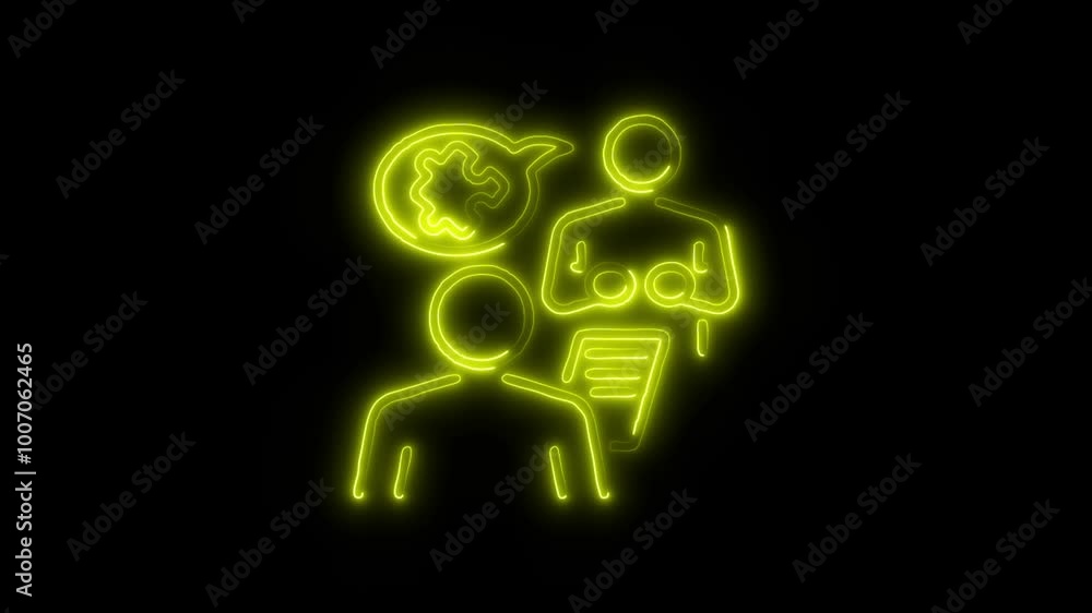 Session Outline Icon in HD Video Neon Animation – Meeting and Discussion Symbol for Workshops, Conferences, and Collaboration on Black Background Session Outline Icon in HD Video Neon Animation – Meeting and Discussion Symbol for Workshops, Conferences, and Collaboration on Black Background