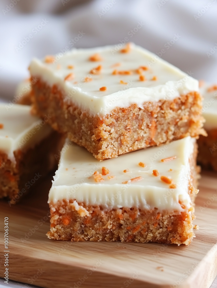 Delicious Slices of Carrot Cake with Cream Cheese Frosting. Close-up of a slices of carrot cake with rich cream cheese frosting. AI Generative Delicious Slices of Carrot Cake with Cream Cheese Frosting. Close-up of a slices of carrot cake with rich cream cheese frosting. AI Generative
