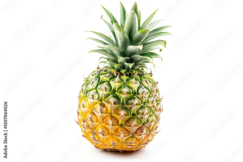 Fresh pineapple fruit isolated on a clean white surface Fresh pineapple fruit isolated on a clean white surface