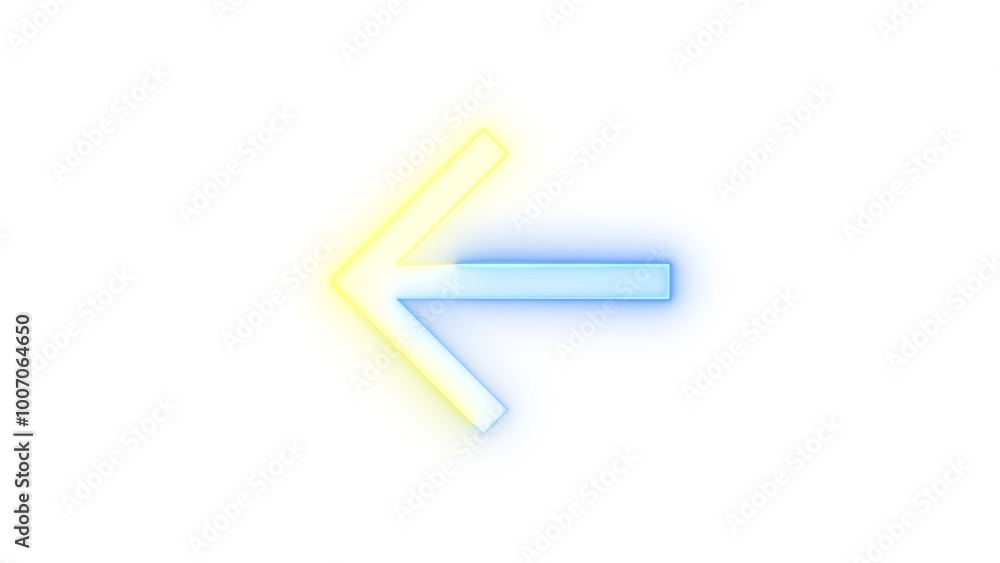 Neon icon chrome back symbol transparent background Neon icon chrome back symbol transparent background