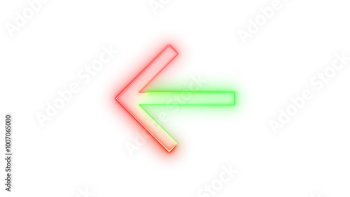 Neon icon chrome back symbol transparent background