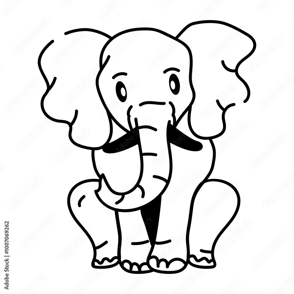 Drawing style icon of elephant mascot Drawing style icon of elephant mascot