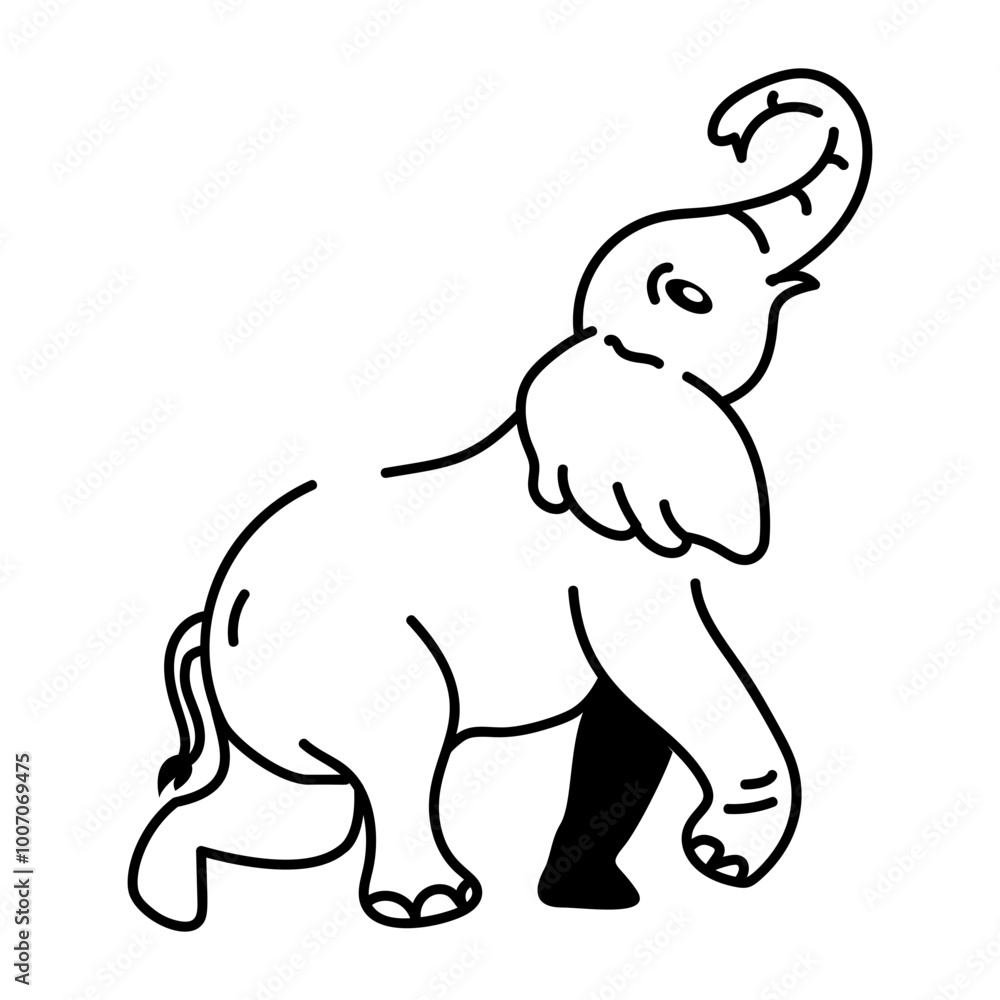 Fototapeta premium A doodle icon of elephant noise 