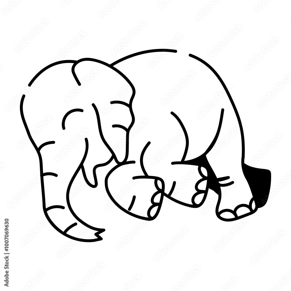 Cute elephant sleeping icon in drawing style Cute elephant sleeping icon in drawing style