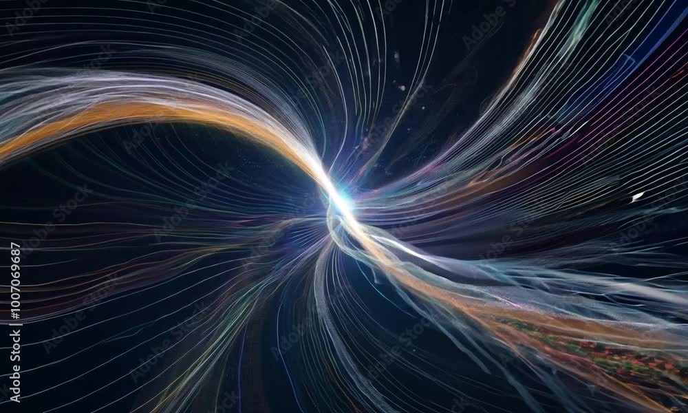 Journey towards a glowing galaxy in the vast expanse of space Journey towards a glowing galaxy in the vast expanse of space