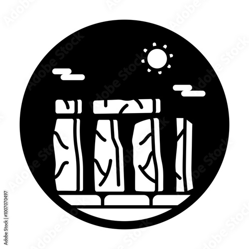 Stonehenge icon in filled style 