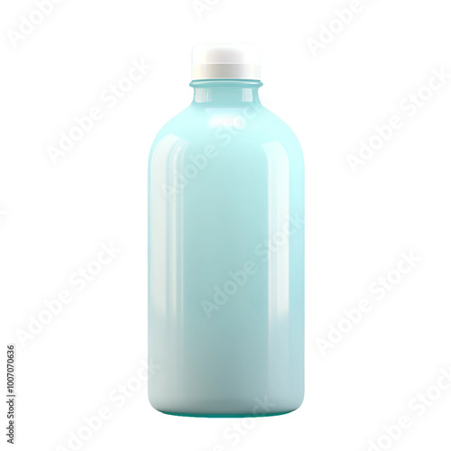 white and blue plastic bottle