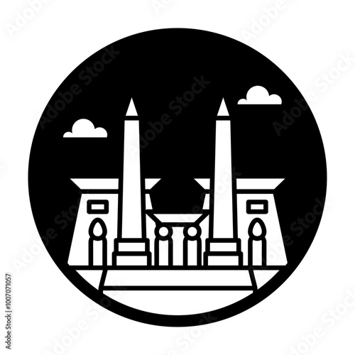A filled style icon of luxor temple 