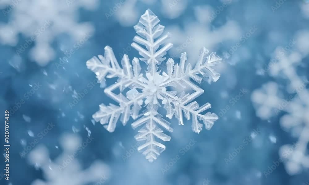 Macro view of the intricate crystalline structure of a snowflake Macro view of the intricate crystalline structure of a snowflake