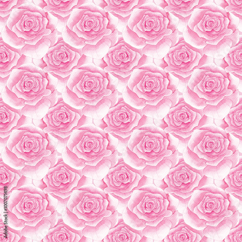 Roses Seamless rose pattern. Pink roses. Flowers, blooming. Home interior. Home textiles. Scrubbooking. Wallpaper. Rose print. Watercolor, texture. vintage