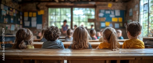 Back to School Kids Sitting in Classroom