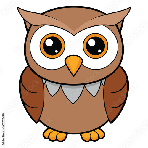 A Cute Owl With Big Eyes Vector Illustration photo