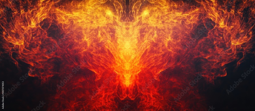 Dramatic fire and smoke effect glowing red and yellow colors. Dramatic fire and smoke effect glowing red and yellow colors.