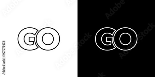Letter G and O, GO logo design template. Minimal monogram initial based logotype.