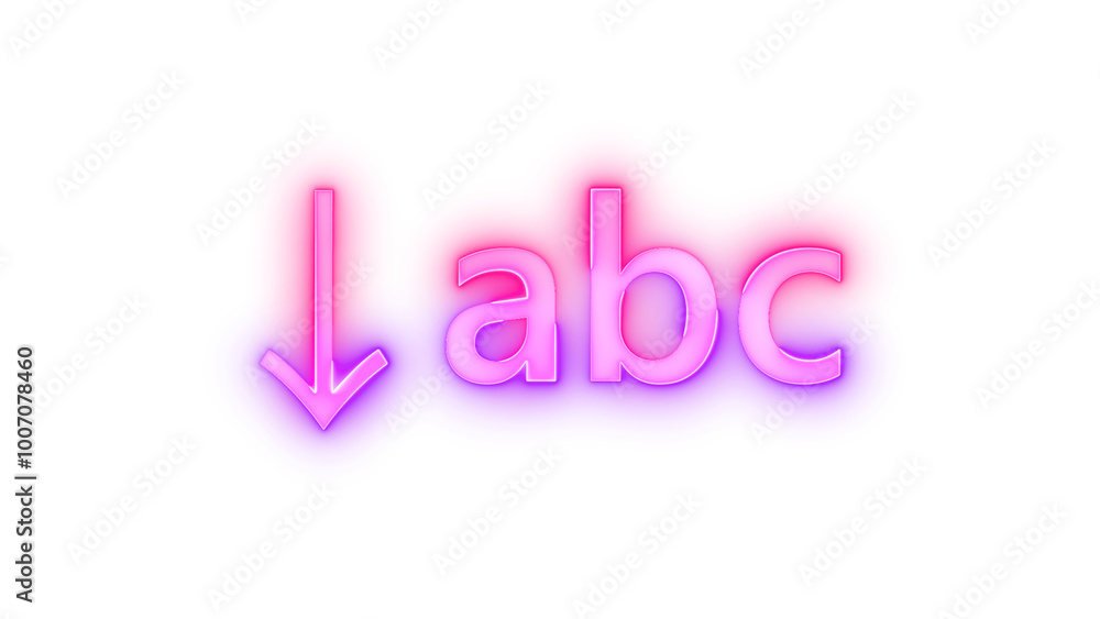Neon icon down shift key symbol pink purple color transparent background Neon icon down shift key symbol pink purple color transparent background