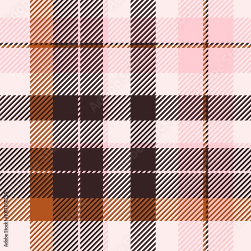 1940s tartan texture plaid, neat check pattern background. Linen fabric vector textile seamless in white and dark colors.