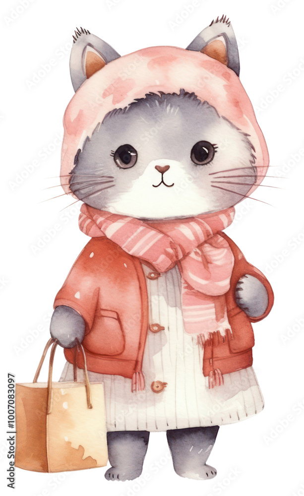 PNG Shopping animal cartoon cute white background. PNG Shopping animal cartoon cute white background.