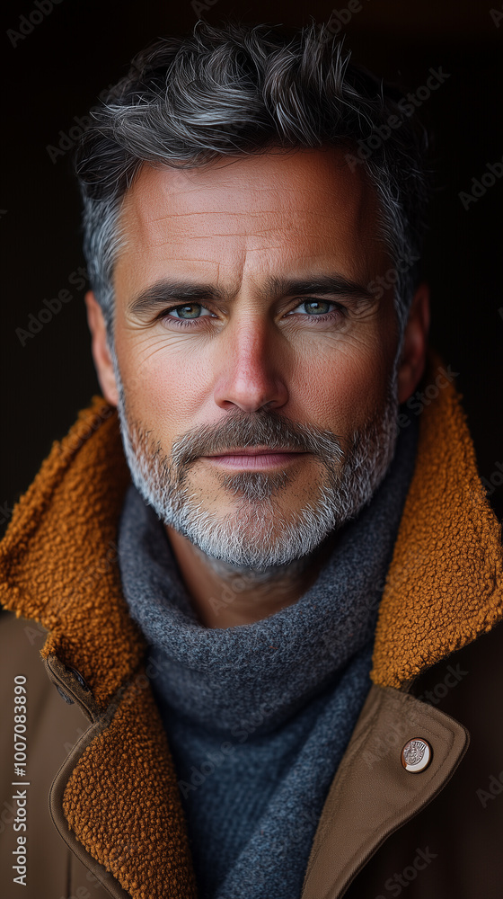 A portrait of a brutal attractive man with beard. Men's beauty and fashion. AI Generative A portrait of a brutal attractive man with beard. Men's beauty and fashion. AI Generative