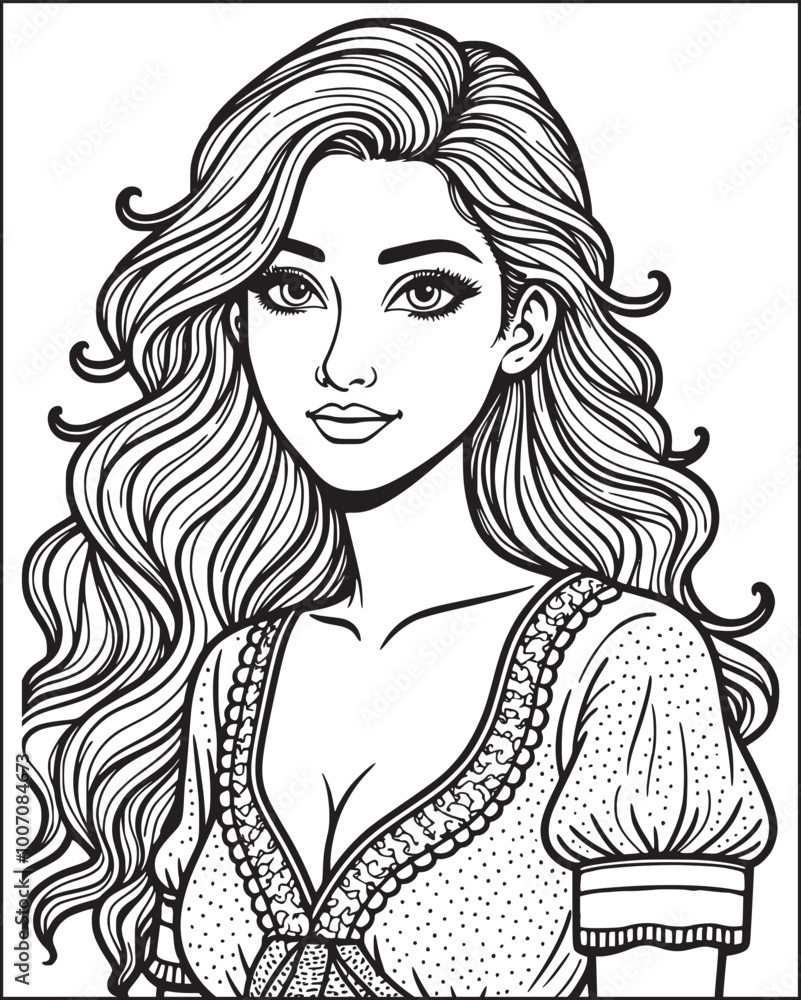 Dreamy fairy girl coloring pages. Intricate mandala and floral style perfect for adult mindfulness Dreamy fairy girl coloring pages. Intricate mandala and floral style perfect for adult mindfulness