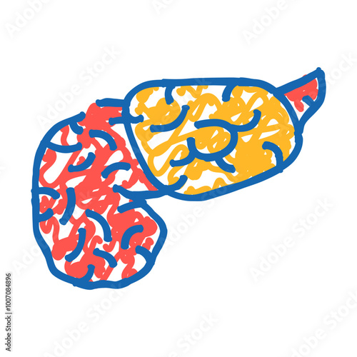 pancreatic cancer doodle icon sketch vector. pancreatic cancer sign. isolated symbol illustration