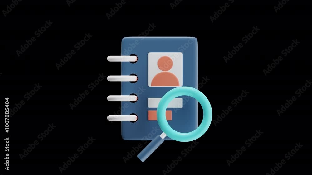 Contact Book with Magnifying Glass 3D Icon Animation
Contact Book with Magnifying Glass 3D Icon Animation