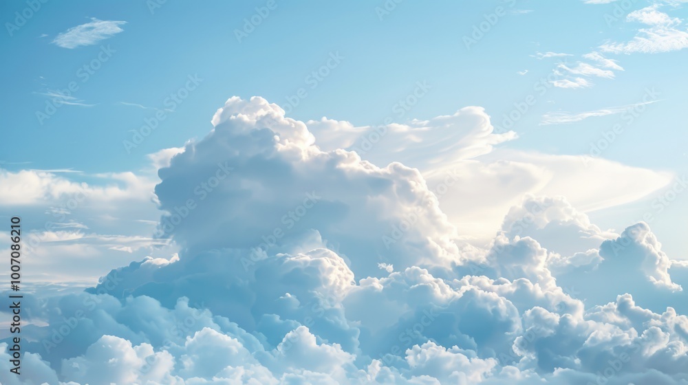 Aircraft flying high above clouds, suitable for travel or adventure themes Aircraft flying high above clouds, suitable for travel or adventure themes