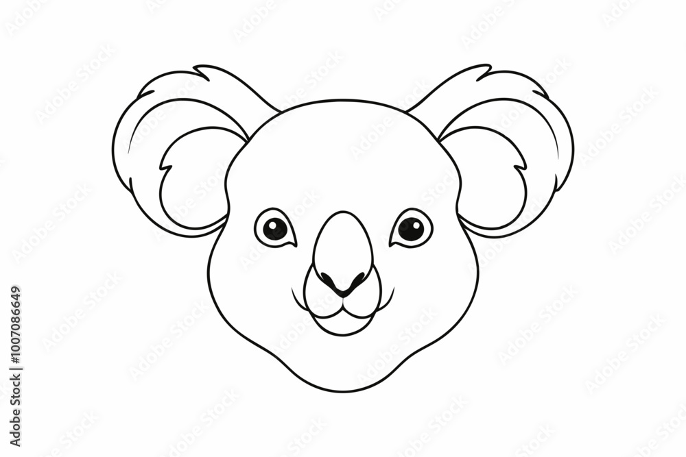 Koala Head Line Art Vector | Simple and Elegant Line Drawing of Koala Koala Head Line Art Vector | Simple and Elegant Line Drawing of Koala