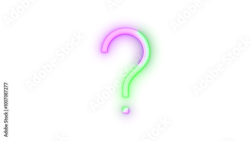 Glowing symbol icon, Neon icon help symbol transparent background