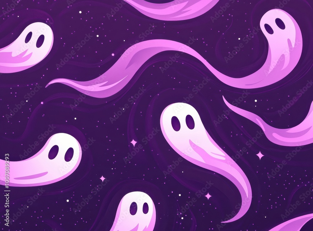 A purple background with swirling ghosts Generative AI A purple background with swirling ghosts Generative AI
