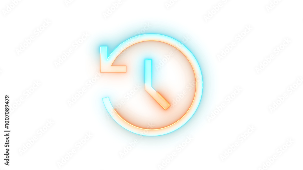 Glowing symbol icon, Neon icon history symbol transparent background Glowing symbol icon, Neon icon history symbol transparent background