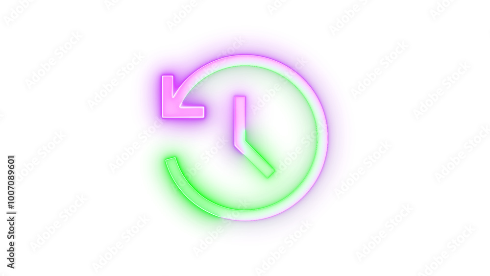 Glowing symbol icon, Neon icon history symbol transparent background Glowing symbol icon, Neon icon history symbol transparent background