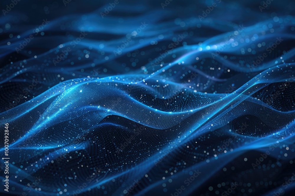A close-up shot of a wavy blue light, suitable for use in science fiction or futuristic illustrations A close-up shot of a wavy blue light, suitable for use in science fiction or futuristic illustrations