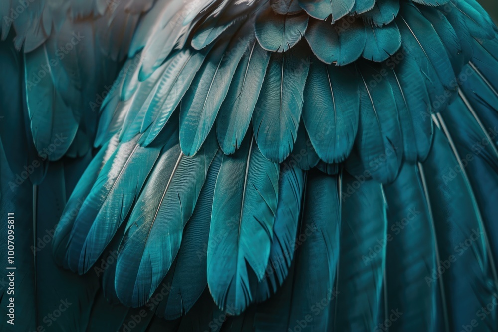 Obraz premium A close-up view of the vibrant blue feathers of a small bird