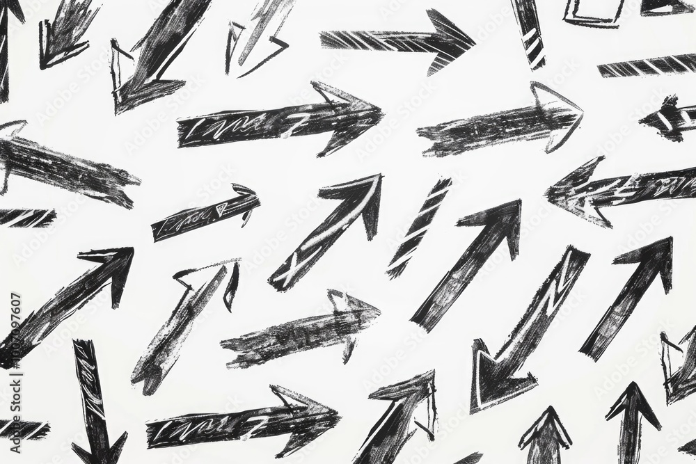 A simple illustration of arrows in black and white, suitable for use in educational materials or designs A simple illustration of arrows in black and white, suitable for use in educational materials or designs
