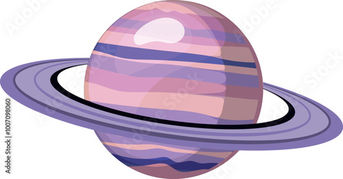 Saturn cartoon icon. Space planet with ring graphic symbol