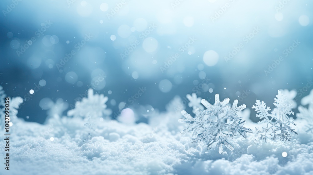 Winter Wonderland with Sparkling Snowflakes Winter Wonderland with Sparkling Snowflakes