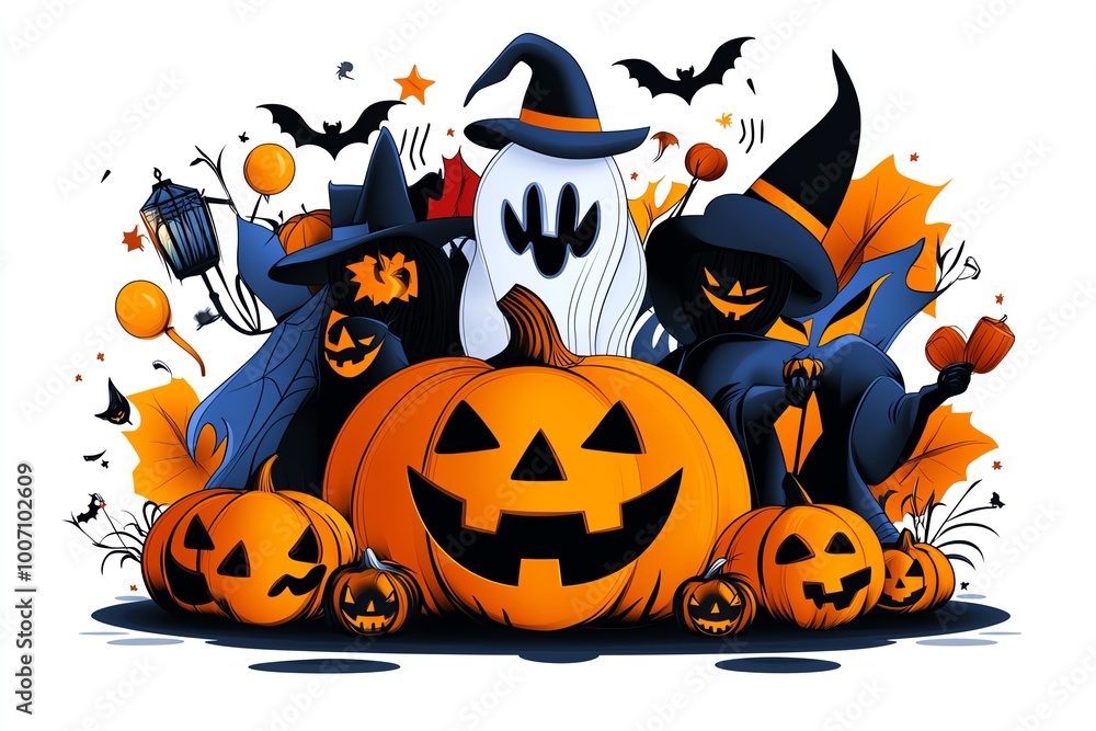 Simple line art of a Halloween party scene, with abstract shapes representing costumed guests, pumpkins, and festive décor. Simple line art of a Halloween party scene, with abstract shapes representing costumed guests, pumpkins, and festive décor.