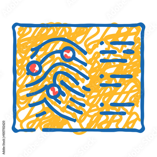 fingerprint crime doodle icon sketch vector. fingerprint crime sign. isolated symbol illustration