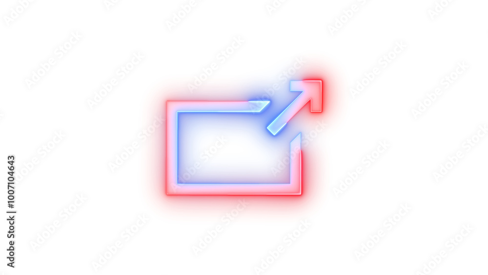 Neon icon open in new window symbol transparent background Neon icon open in new window symbol transparent background