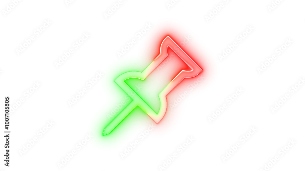 Neon pin glow icon, Neon icon pinned symbol transparent background Neon pin glow icon, Neon icon pinned symbol transparent background