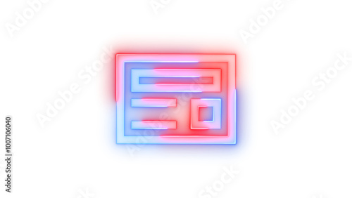 Neon glowing symbol icon, Neon icon preview link symbol transparent background