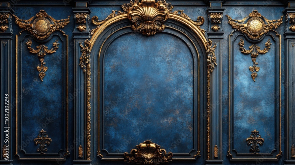 Elegant Victorian Classic Wall Panels in Dark Blue Interior Design for Timeless Decor Elegant Victorian Classic Wall Panels in Dark Blue Interior Design for Timeless Decor