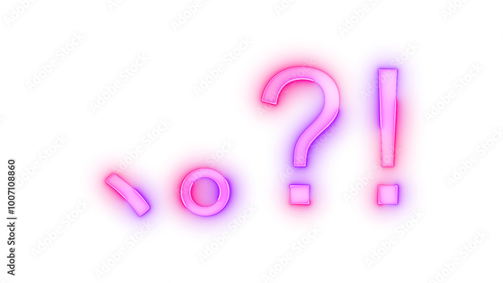 Neon icon punc key symbol transparent background, question mark with exclamation mark icon Neon icon punc key symbol transparent background, question mark with exclamation mark icon