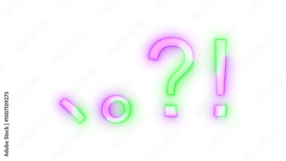 Neon icon punc key symbol transparent background, question mark with exclamation mark icon Neon icon punc key symbol transparent background, question mark with exclamation mark icon