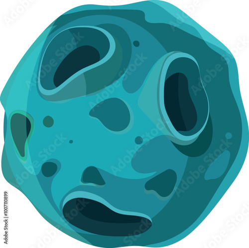 Meteorite cartoon icon. Space game asteroid element