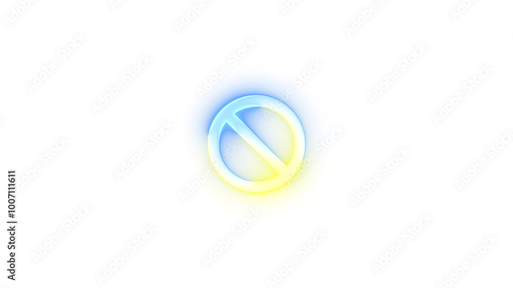 Neon icon signal not connected symbol blue yellow color transparent background Neon icon signal not connected symbol blue yellow color transparent background