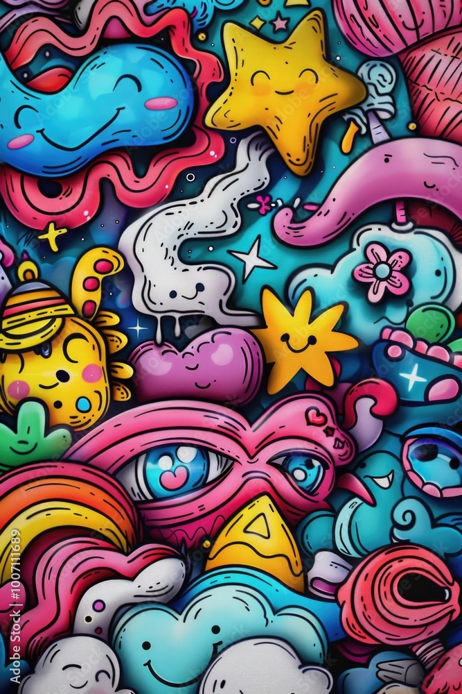 A collection of beloved cartoon characters gathered together A collection of beloved cartoon characters gathered together