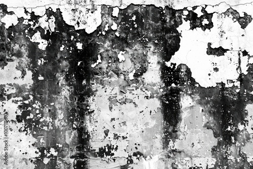 Wallpaper Mural Black and white photograph of a worn-out wall with flaking paint, ideal for use in stories about neglect or decay Torontodigital.ca