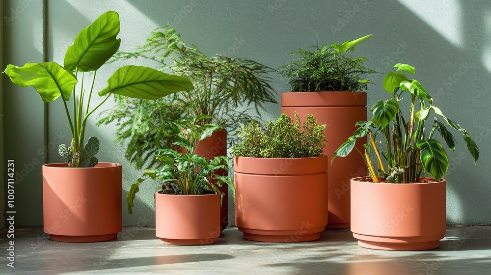 Vibrant Indoor Plants in Terracotta Pots Vibrant Indoor Plants in Terracotta Pots